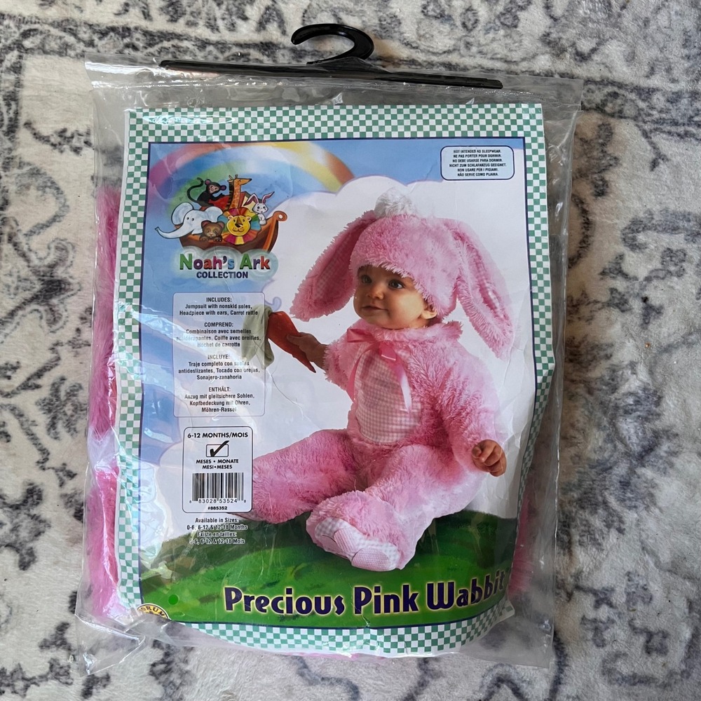 Rubies Noahs Ark Precious Pink Wabbit Bunny Baby Costume 885352 6-12 Months